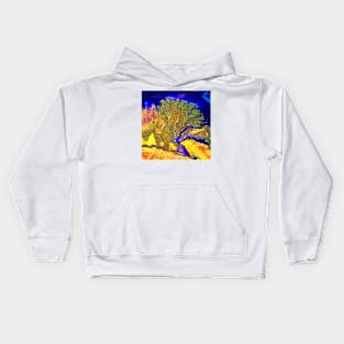 A photo of a colorful river delta taken from a satellite Kids Hoodie